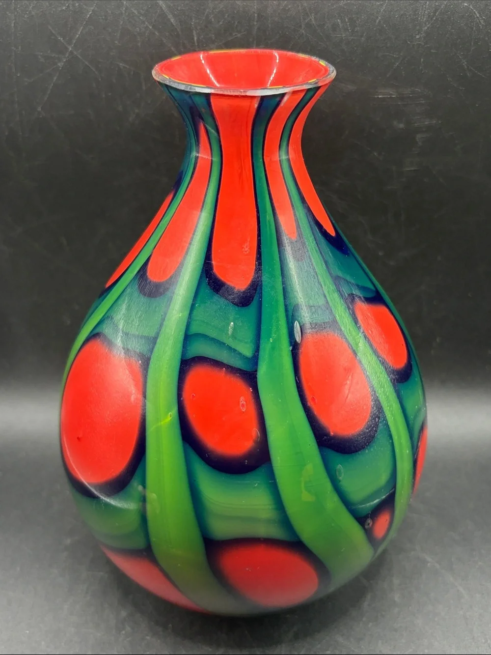 Wilhelm Kralik Vintage Czech Art Deco Hand Blown Glass Vase Czechoslovakia